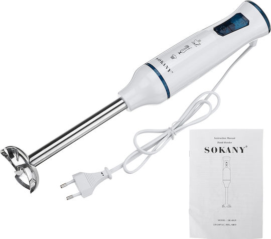 Sokany SK-6015 Ραβδομπλέντερ με Ανοξείδωτη Ράβδο 500W Λευκό