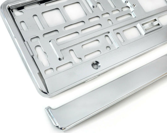 AMiO Car License Plate Frame Back Plastic 52 x 12.5cm Chromium 1pcs