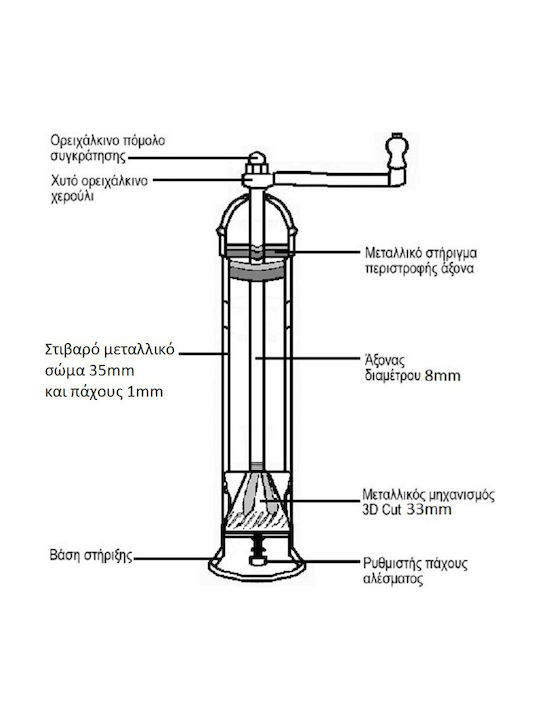 Brass Pepper Mill Pfeffermühle Kupfer Alexander 19cm. Handbuch Gewürzmühlen Metallisch in Kupfer Farbe 19cm 1Stück