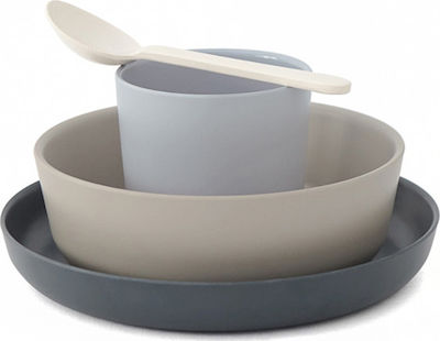 Ekobo Feeding Set Yummy Mini made of Bamboo Gray 4pcs for 3+ months 71685