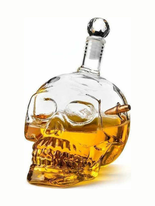 Gadget Master Skull Glass Whiskey Decanter with Stopper 700ml