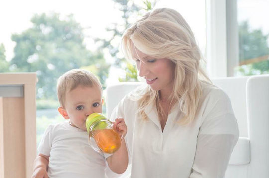 Kidsme Baby Cup with Handles and Straw made of Plastic Green 240ml for 9m+m+