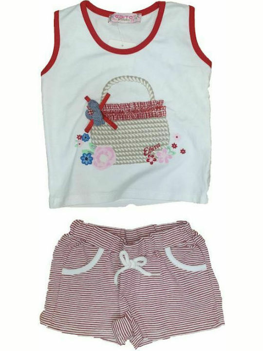 Εβίτα Kids Set with Shorts Summer 2pcs White