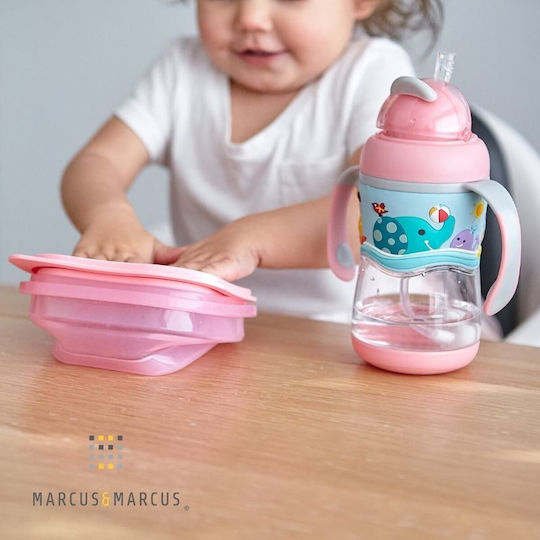 Marcus & Marcus Μπολ Σιλικόνης Πτυσσόμενο Snack Container Ροζ