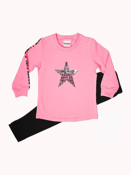 Trax Kids Set with Leggings Winter 2pcs Pink Σετ Κολάν με