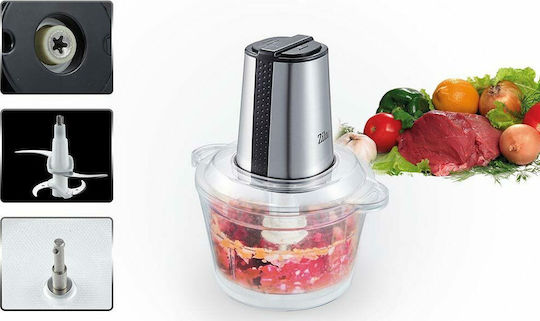 Zilan Mini Tocător Multi 300W Cu Recipient 1.6L Inox