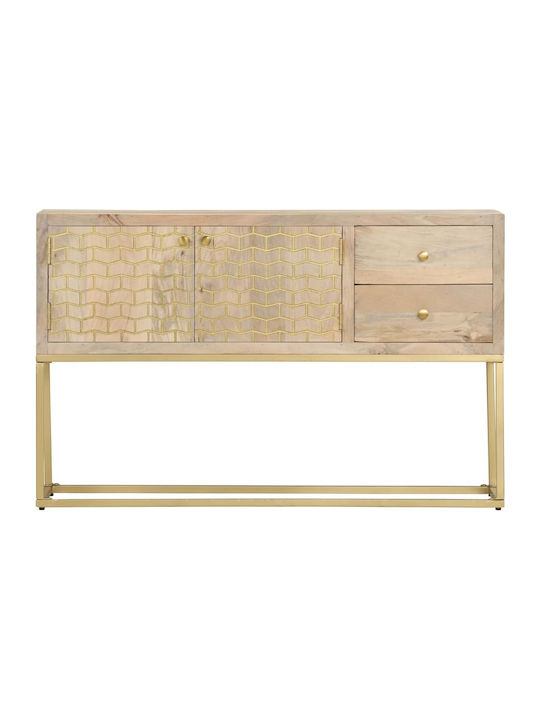 Sideboard made of Solid Wood & Metal with Drawers Mango 120x30x75cm