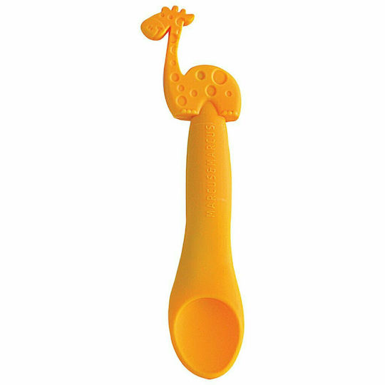 Marcus & Marcus Baby Spoon Giraffe made of Silicone for 6+ months Yellow