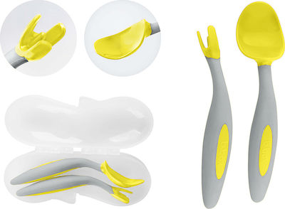 B.Box Baby Set with Fork Toddler made of Plastic Yellow 2pcs