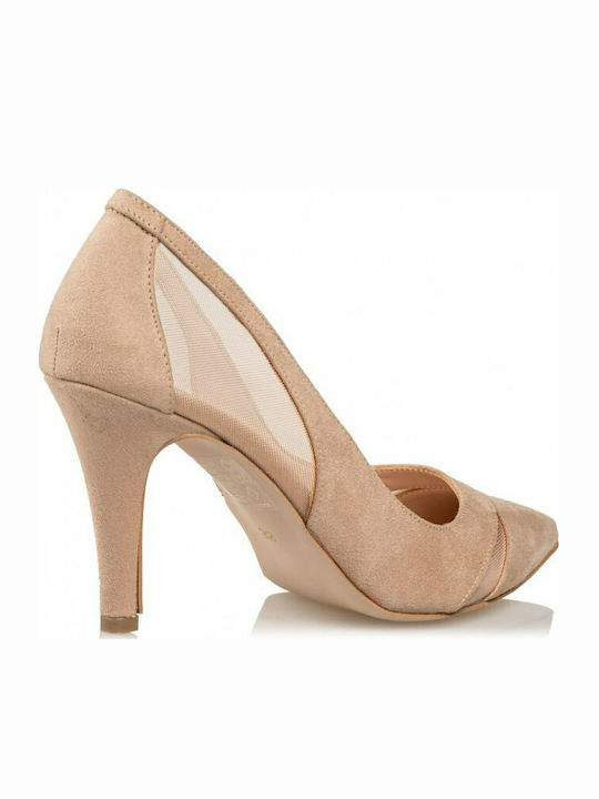 Envie Shoes Pointed Toe Beige Heels