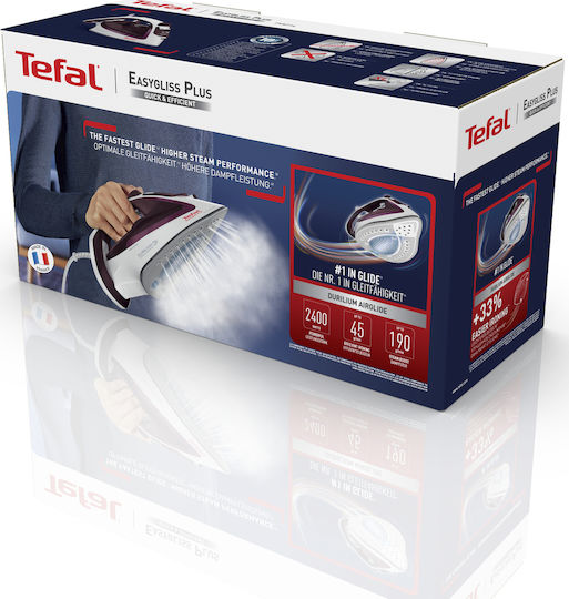 Tefal Easygliss Fier de Călcat cu Aburi 2400W cu Debit Continu de Abur 45g/min