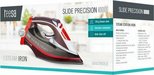 Teesa Steam Iron 3000W with Ceramic Plate and Continuous Steam Supply 30g/min