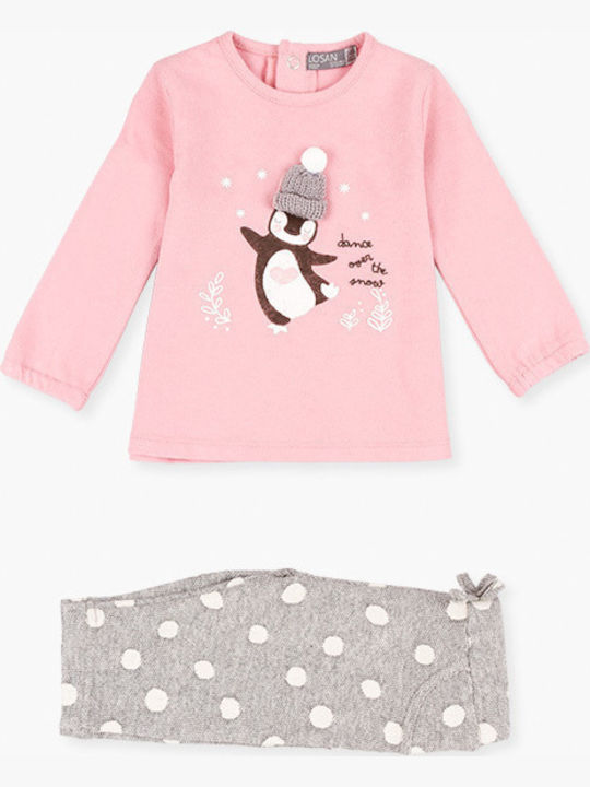 Kinderbekleidungssets mit Leggings Winter 2 Stück Rosa