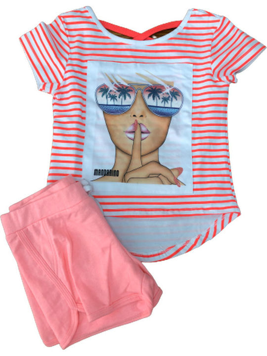 Mandarino Kinder Set mit Shorts Sommer 2Stück Rosa