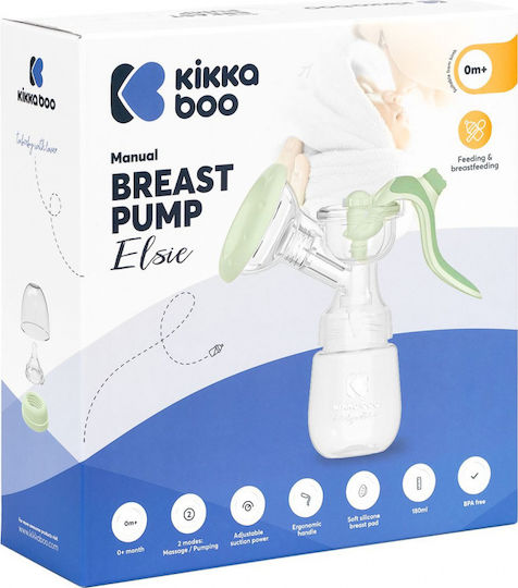 Kikka Boo Manual Single Breast Pump Elsie BPA Free White 180ml