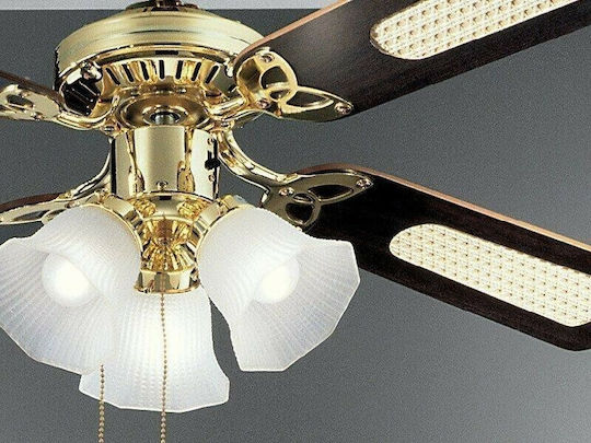 Perenz Bouquet Deckenventilator 105cm mit Leuchte Braun / Gold