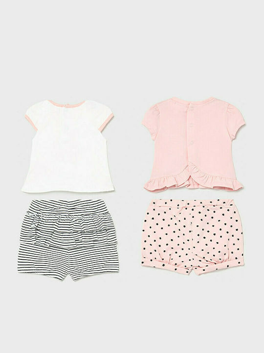 Mayoral Kids Set with Shorts Summer 4pcs Pink