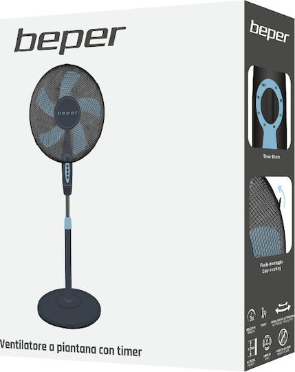 Beper Стоящ Вентилатор 40W С Диаметър 40см Черен