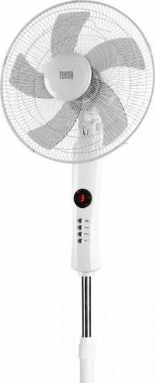 Teesa Ανεμιστήρας Ορθοστάτης 50W Διαμέτρου 43cm με Τηλεχειριστήριο Λευκός