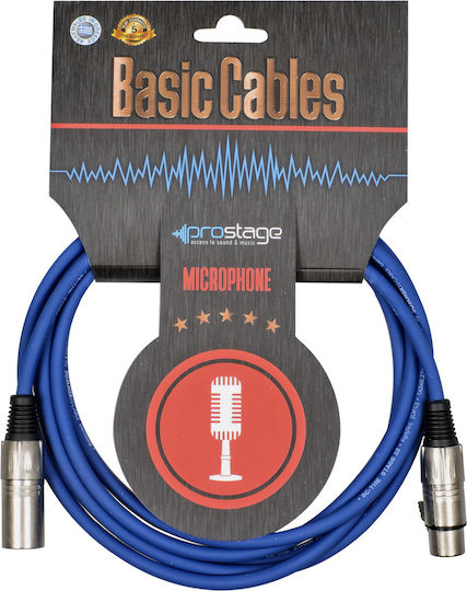 Prostage XLR male to XLR female 10m Cable Blue (BMB-10 BLU)