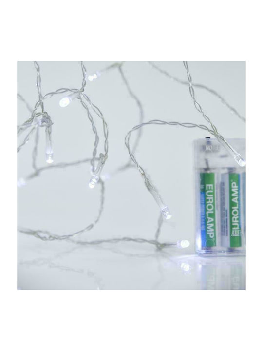 Christmas LED Light Cold White 2m Battery Eurolamp