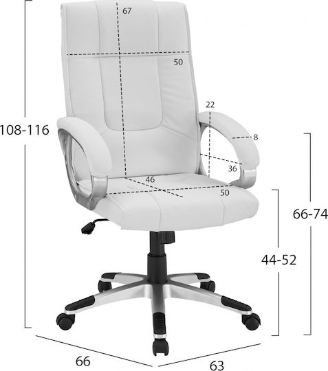 HomeMarkt Chander Executive Office Chair With Recline White