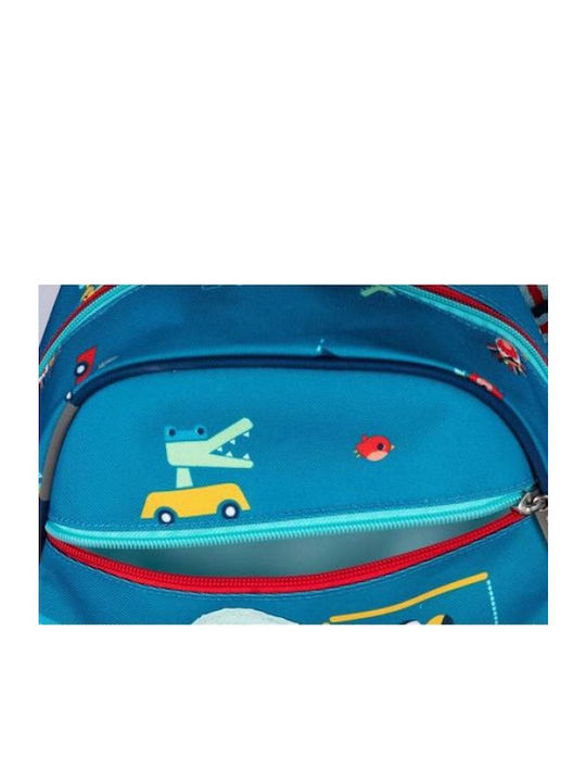 Lilliputiens Fahrzeuge Schulranzen Rucksack Kindergarten Hellblau 6Liter