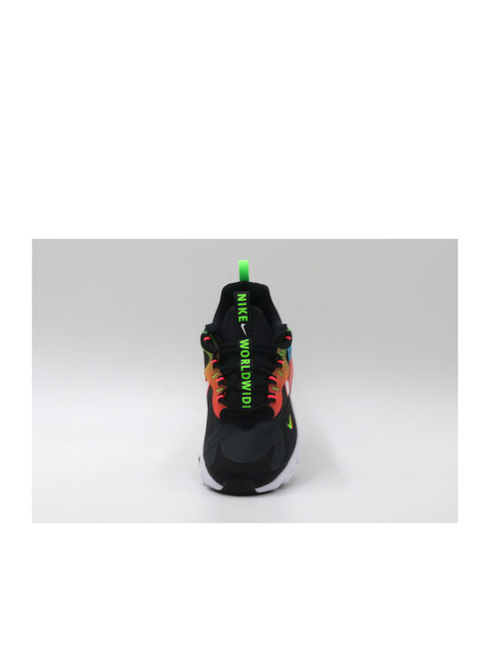 Air Max 270 React GS Kids Sneakers for Boys with Laces Black / White / Green Strike