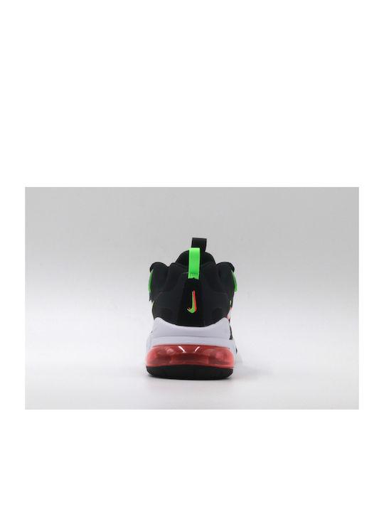 Air Max 270 React GS Kids Sneakers for Boys with Laces Black / White / Green Strike