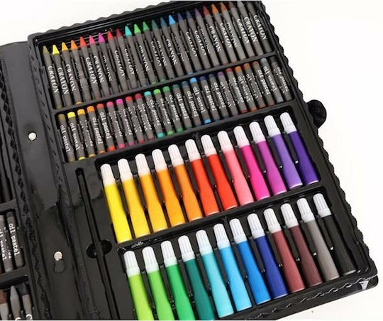 Maaleo Painting Set in Case Colouring Set 168pcs with Carrying Case Black 39x3.5x33 cm. 39x33cm 168pcs