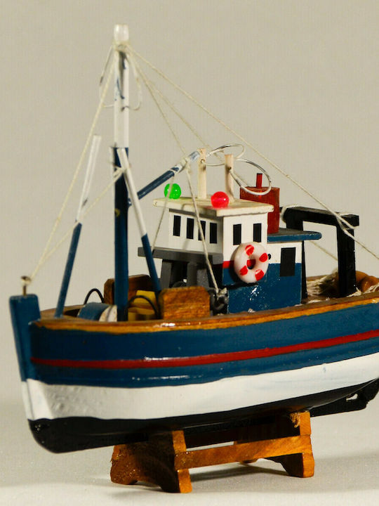 Vintage Christmas Boat Fishboat Wooden 20x15cm