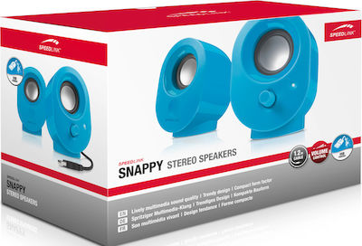 SpeedLink Snappy Stereo 8001 Ηχεία Υπολογιστή 2.0 με Ισχύ 4W σε Μπλε Χρώμα