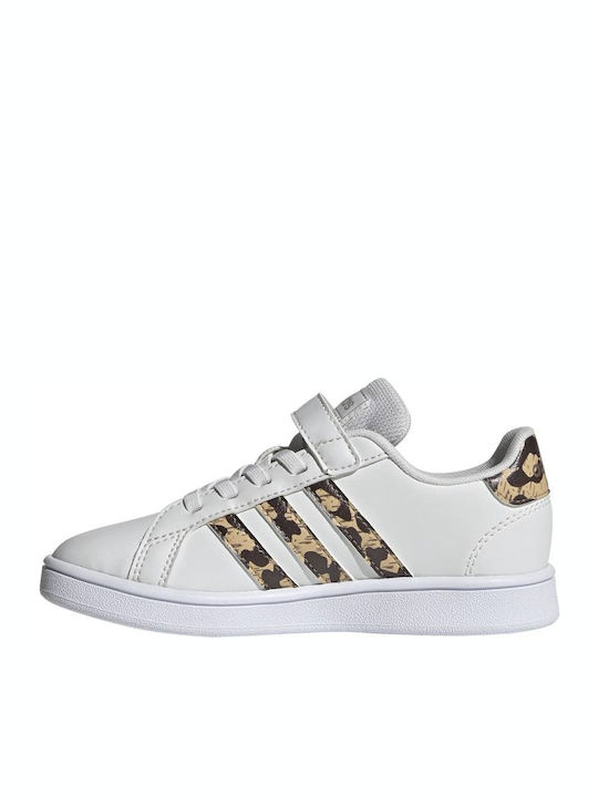Grand Court Παιδικά Sneakers με Σκρατς Cloud White / Champagne Met
