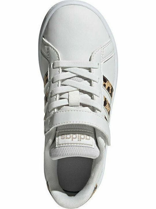 Grand Court Παιδικά Sneakers με Σκρατς Cloud White / Champagne Met