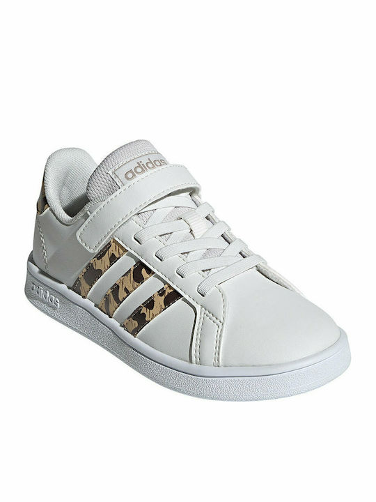 Grand Court Παιδικά Sneakers με Σκρατς Cloud White / Champagne Met