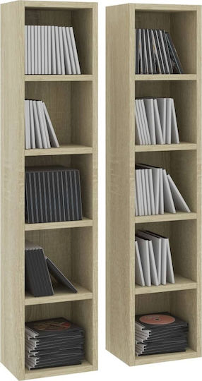 vidaXL Floor Standing Case 80 CD 2τμχ Sonoma Oak 21x16x93.5cm