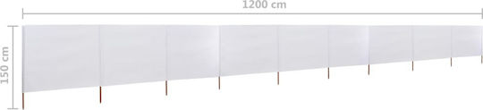 vidaXL Fabric Fence Panel in White Color 1.2x12.0m