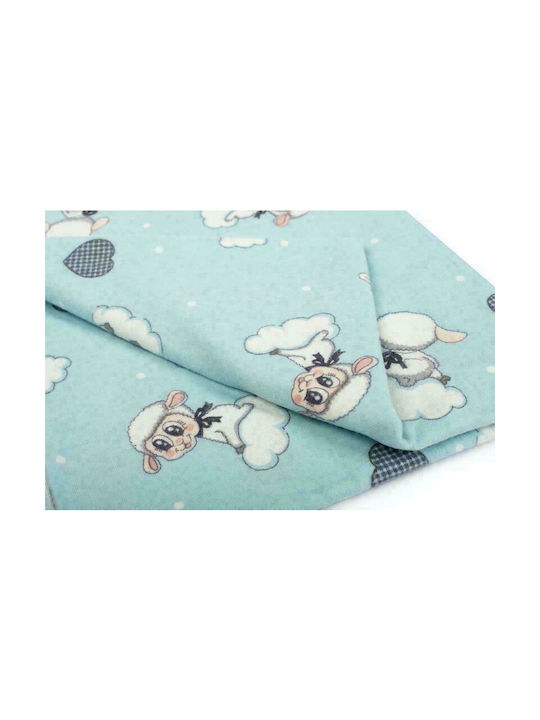 Dimcol Lamb Kids Duvet Cover Single Flannel 06 Sky Blue 160x240cm