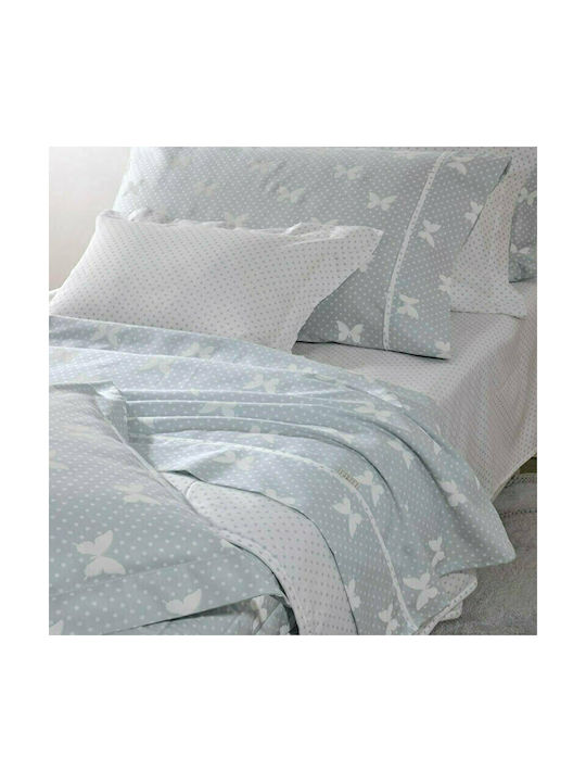Down Town Home S686 Set Kinderbettbezug Einzel mit Kissenbezug Baumwolle Gray 175x245cm