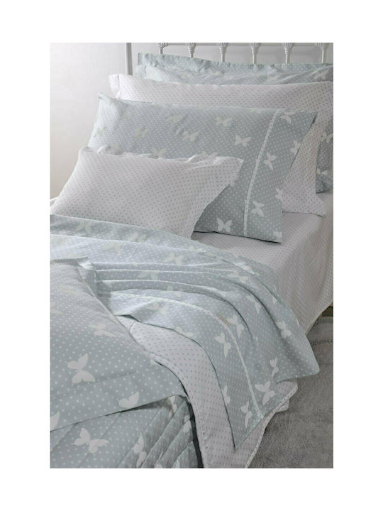 Down Town Home S686 Set Kinderbettbezug Einzel mit Kissenbezug Baumwolle Gray 175x245cm