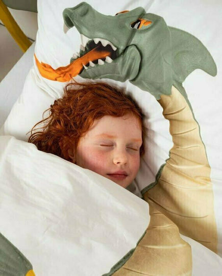 Snurk Dragon Kids Duvet Cover Single Green 140x200cm