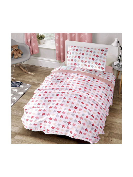 SB Home Stars Kinderbettbezug Einzel Baumwolle Pink 170x240cm