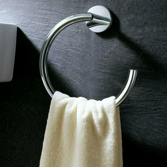 Langberger Series 108 Single Wall-Mounted Bathroom Ring ​21.6x21.6cm Silver