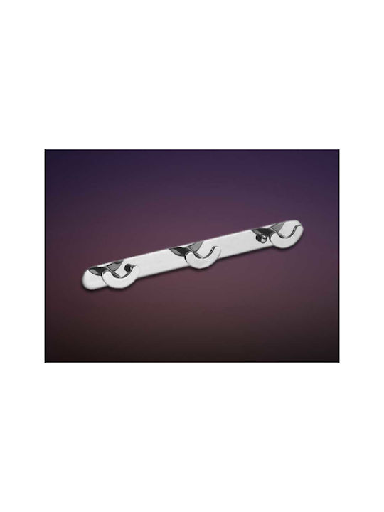 Karag Hotel Triple Wall-Mounted Bathroom Hook Silver