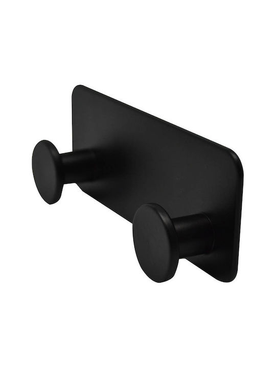 Ankor Double Wall-Mounted Bathroom Hook ​10.7x2cm Black