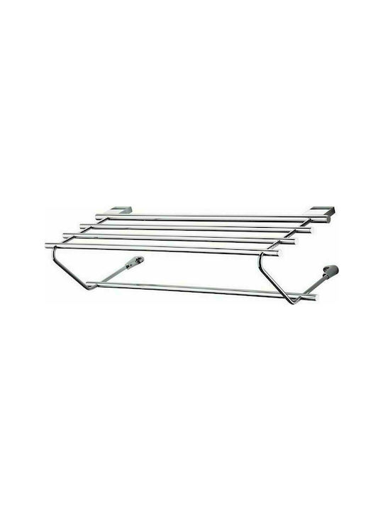 Tema Ραφιέρα Μπάνιου 5 Θέσεων Επιτοίχια με Βίδες ​60x24cm Ασημί