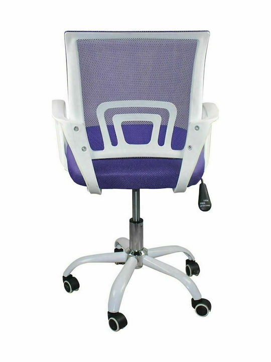 BF2101-SC Office Chair with Fixed Arms White / Purple Woodwell