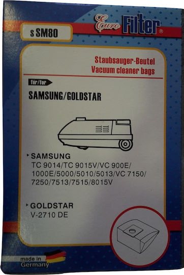 Euro Filter SSM 80 Vacuum Cleaner Bags 5pcs Compatible with Vacuum Cleaner Samsung