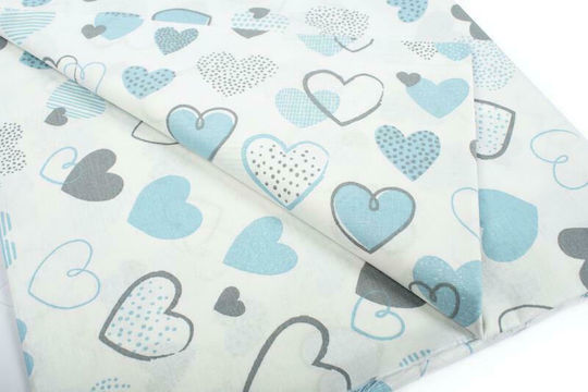 Dimcol Hearts Детски калъф за възглавница от 100% памук 50x70бр 08 Blue