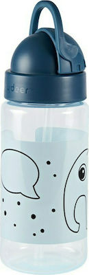 Done by Deer Kids Plastic Water Bottle with Straw Elphee Transparent 350ml